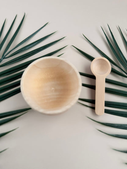Wooden Mini Bowl & Spoon Set