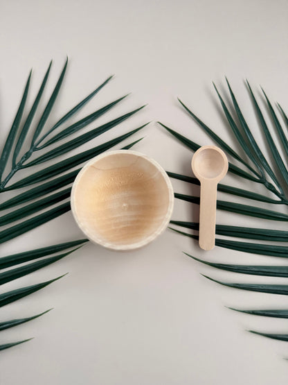 Wooden Mini Bowl & Spoon Set